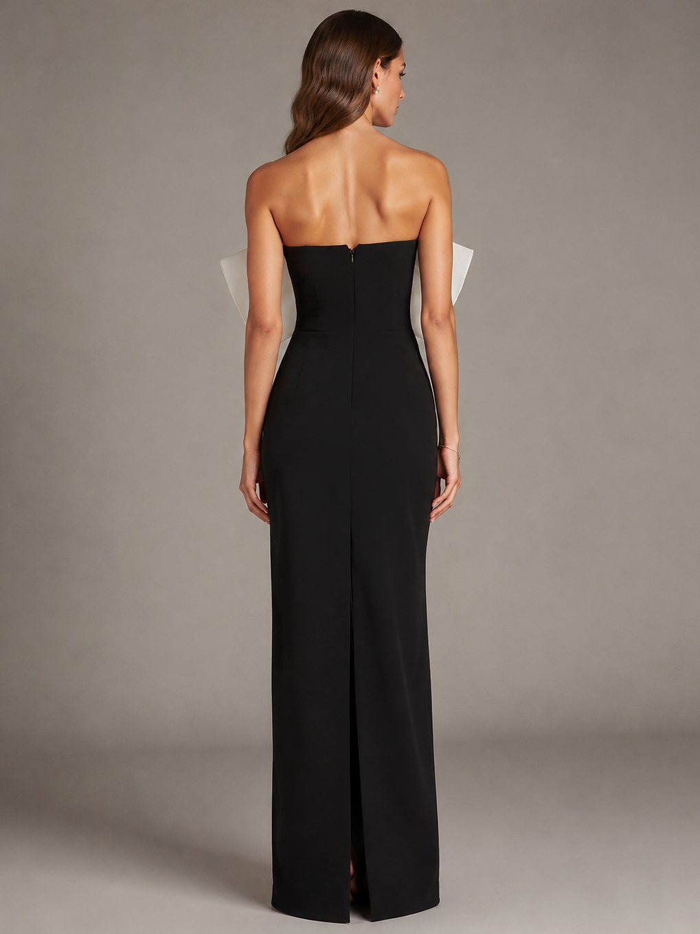 Black and White Bow Detail Maxi Dress